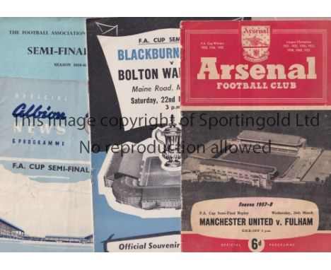 FA CUP SEMI FINAL FOOTBALL PROGRAMMES       Twenty two programmes for the FA Cup Semi-Finals, including re-plays, including B