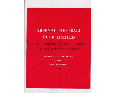 ARSENAL      Statement of Accounts and Annual Report for 1979/80, very slight vertical crease.     Generally good