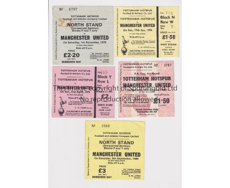 MANCHESTER UNITED V TOTTENHAM HOTSPUR TICKETS           Five tickets for the League matches at Tottenham 17/1/1976, 21/4/1979