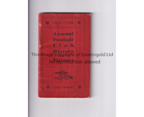 ARSENAL     Official handbook for season 1935/6, slightly creased.      Generally good