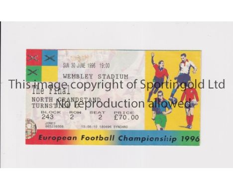 1996 EURO FINAL / GERMANY V CZECH REPUBLIC     Ticket for the match at Wembley 30/6/1996.     Good