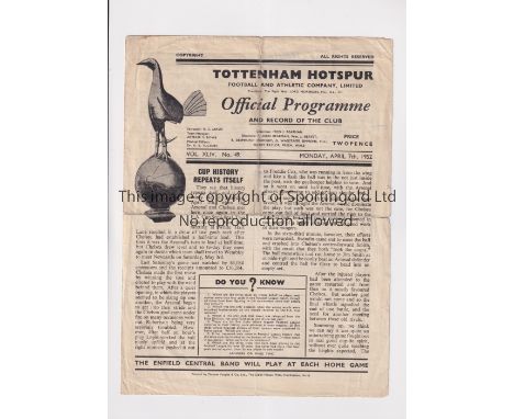 1950 FA CUP SEMI-FINAL AT TOTTENHAM HOTSPUR / CHELSEA V ARSENAL    Programme for the FA Cup Semi-Final Replay tie at Tottenha