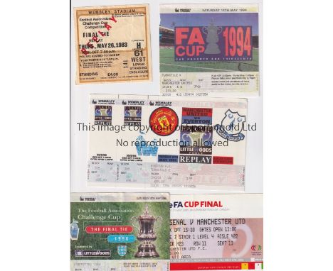 MANCHESTER UNITED / FA CUP      Five away tickets for the FA Cup Finals at Wembley: 26/5/1983 replay, 14/5/1994, 25/5/1995 re