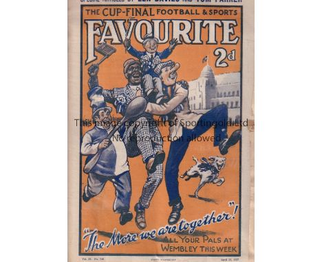 1927 FA CUP FINAL / ARSENAL V CARDIFF     Football Favourites magazine issued on 23/4/1927 covering the 1927 Cup Final, wear 