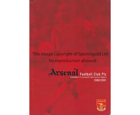 ARSENAL      Complete run of 17 Statement of Accounts and Annual Reports 2000/1 - 2016/17. Plus 4 printouts for Arsenal Holdi