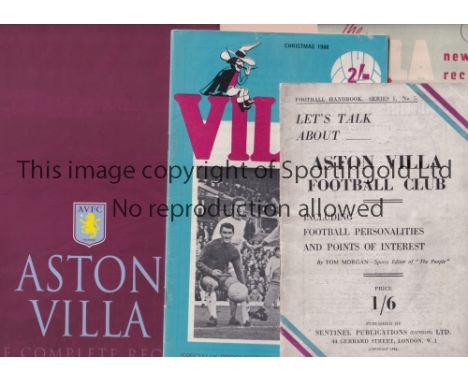 ASTON VILLA     Thirty four home programmes including 9 X 1950's and the balance are 1960's, including FL Cup. FA Cup and You