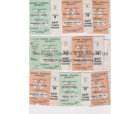 1966 WORLD CUP     Eight tickets and a season ticket wallet for 7 matches at Wembley, 13/7, 16/7, 19/7 unused, 20/7, minor pa