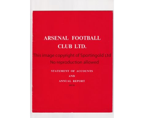 ARSENAL      Statement of Accounts and Annual Report for 1977/8.     Generally good