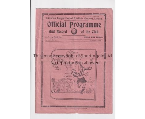 TOTTENHAM HOTSPUR    Programme for the home League match v Southampton 17/10/36, creased.     Generally good