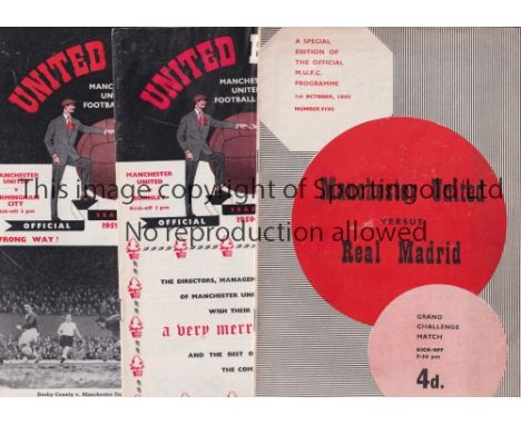 MANCHESTER UNITED     Forty home programmes: 1959/60 X 10 including Burnley, Sheff. Weds. FA Cup and Real Madrid Friendly, 19