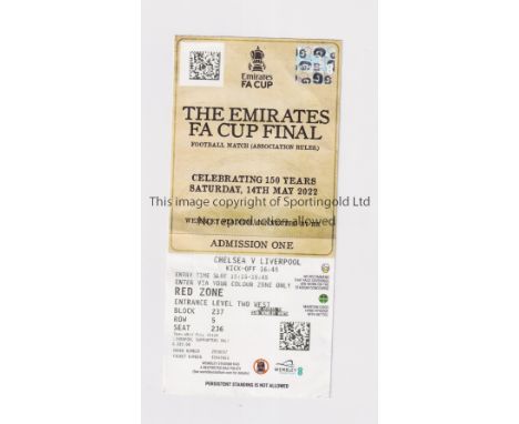 2022 FA CUP FINAL / CHELSEA V LIVERPOOL     Ticket for the match at Wembley 14/5/2022.    Good