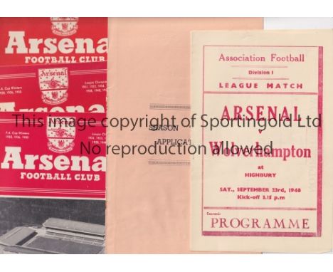 ARSENAL   Fifteen home programmes v Everton 8/10/49, Carlisle United 6/1/51 FA Cup, Glasgow Rangers 17/10/51, Aston Villa 5/1