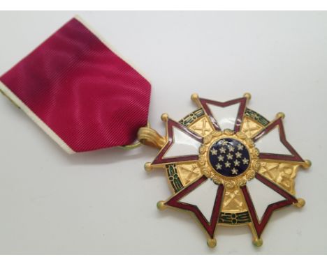 American enamel Legion of Merit medal and ribbon