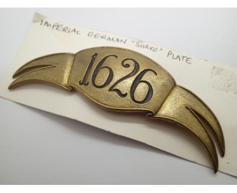 Imperial German Army type shako plate