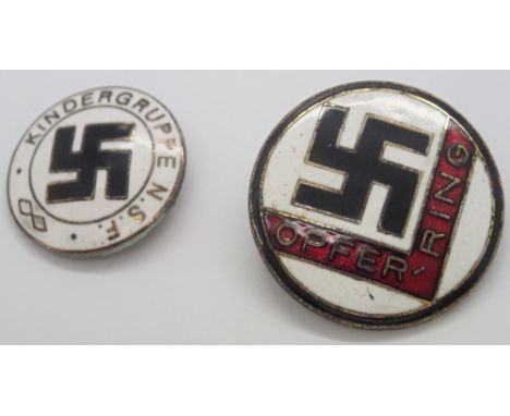 Two German WWII type enamel badges