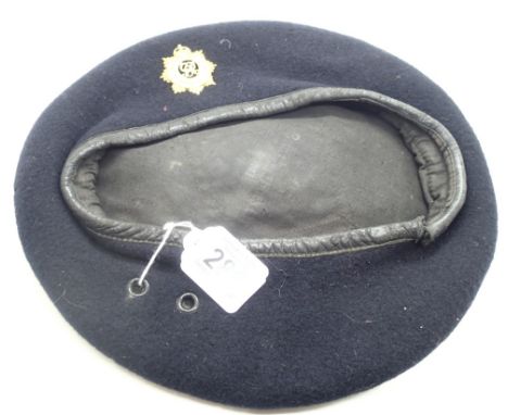 British Army black beret with RASC badge 