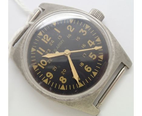 Vietnam War type US Army wristwatch with inscription to verso navigation Hack Watch type A7 (please see condition report) CON