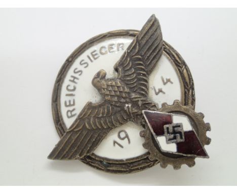 German WWII type enamel badge with Eagle and Swastika maker G Brehmer