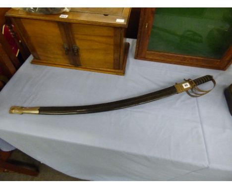 20TH CENTURY STEEL INDIAN SABRE WITH CAPPED SCABBARD