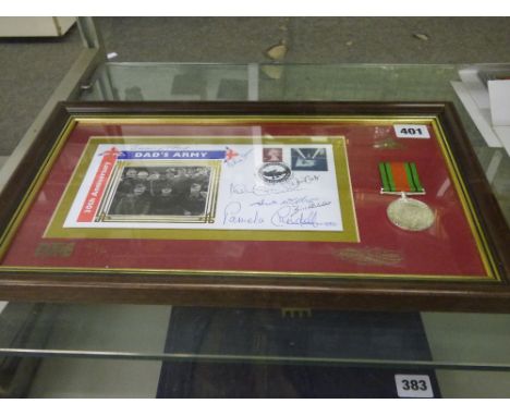30TH ANNIVERSARY LIMITED EDITION 47/150 DAD'S ARMY FIRST DAY COVER WITH SIGNATURES F/G AND A SIGNED BLACK AND WHITE PHOTO CAR