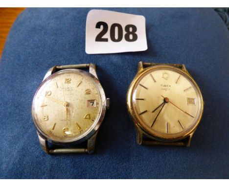 VINTAGE TIMEX QUARTZ WRISTWATCH AND A OLMA 17 JEWEL WIND WRISTWATCH 