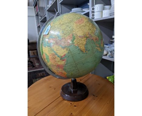 A mid 20th century Philips Challenge Globe, on a wooden stand, 46cm hLocation:If there is no condition report shown, please r