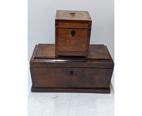 An early 19th century mahogany tea caddy, along with one other Location:If there is no condition report shown, please request