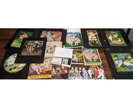 Beryl Cook related items to include prints, a calendar and a letter from Beryl about copyright Location:If there is no condit