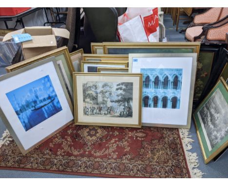A mixed lot of pictures and prints to include battle scenes, Venetian scenes, still life prints and others Location:If there 