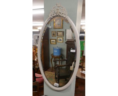 Oval bevelled glass mirror