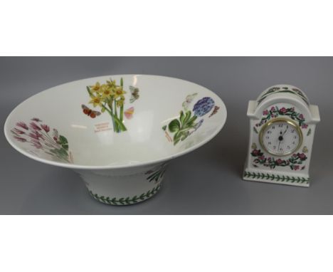 Portmeirion Botanical Gardens mantle clock &amp; large bowl