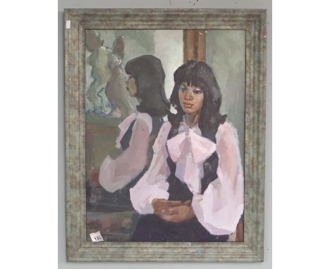 Oil on board - Portrait of lady