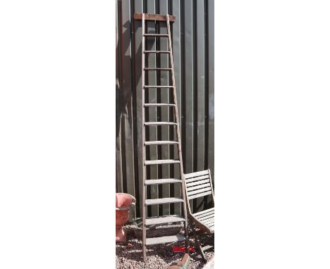Antique wooden library ladder
