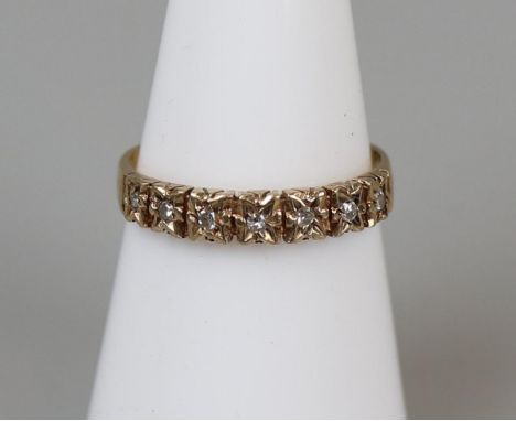 Gold diamond half eternity ring