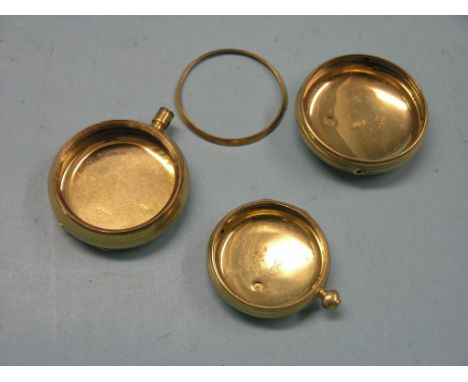 Three 18ct. gold pocket watch cases, 116.4 grams total