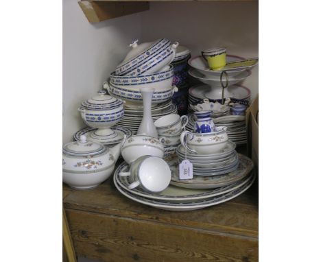 A Wedgwood bone china part tea service, fifteen pieces for a four-place setting, and other china