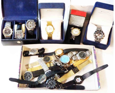 A collection of boxed and loose modern wristwatches including Rotary, Lorus, Marcel Drucker and other examples, also Cobolt p