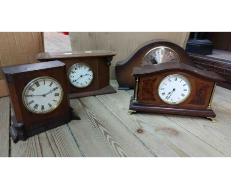 Three small vintage timepieces - sold with a Bentima walnut cased chiming mantel clock - various condition