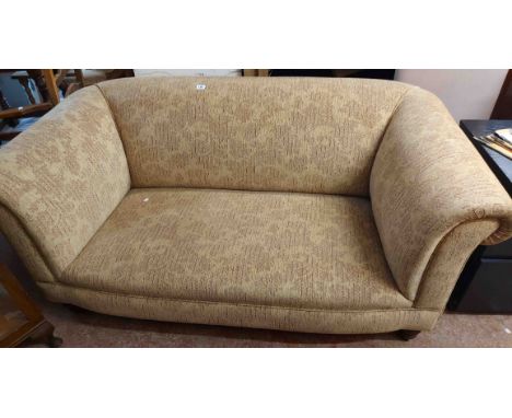 A 1.7m 20th Century Chesterfield settee with machine tapestry upholstery, set on turned front legs