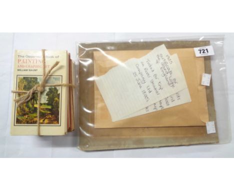 A folder containing a quantity of ephemera including letters, stamps, Freemasonry certificate, etc. - sold with four vintage 