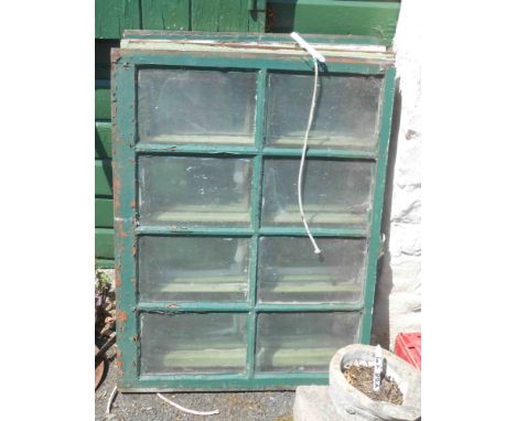 Four matching painted pine eight panel sash windows