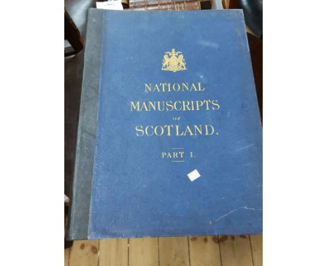 Facsimiles of National Manuscripts of Scotland: by Colonel Sir Henry James R.E. in 3 vols, Folio, blue gilt cloth, Pub. Ordna