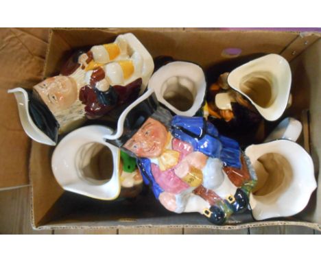 A box containing a quantity of assorted toby jugs including Devonmoor, Carltonware, etc.