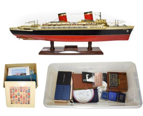 Various Shipping Related Items including Binnacle Compass in Antigua Casa Rosell box, Table of Distances Port to Port (1951);