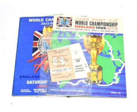 World Cup 1966 Cup Final Programme together with Jules Rimet world Championship Official Souvenir Programme July 11-30 and ti