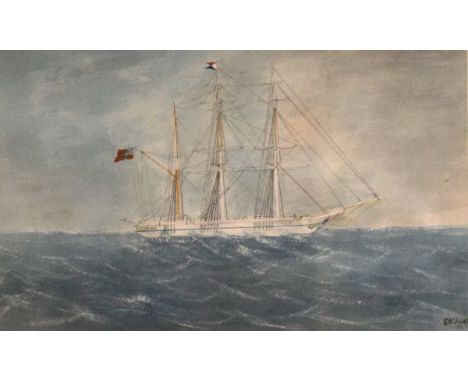 Two 19th Century Bristol ship portrait watercolours - 'Pantser' and 'Dahomy', each indistinctly signed, framed and glazed   C