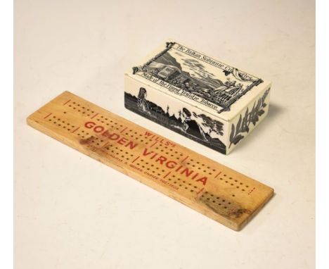 Advertising - Balkan Sobranie Cigarettes rectangular ceramic box and cover having transfer printed decoration and a Wills's G