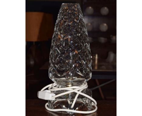 Cut glass table lamp   Condition: 