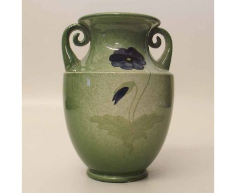 Ault twin handled vase. Condition Report: see terms and conditions.