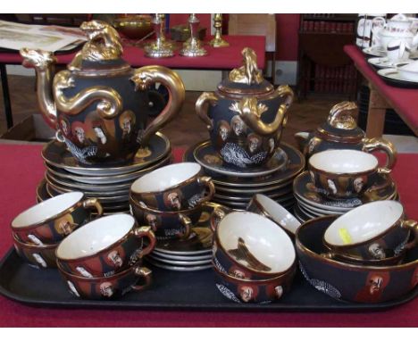 Japanese satsuma tea service. Condition Report: see terms and conditions.